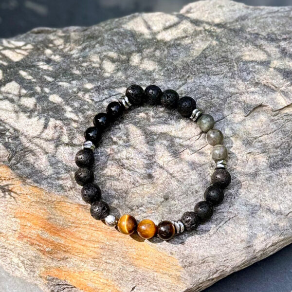 bracelet homme oeil tigre labradorite obsidienne oeil celeste belle lune