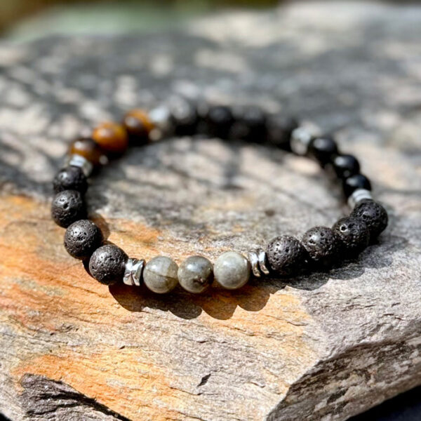 bracelet homme oeil tigre labradorite obsidienne oeil celeste belle lune