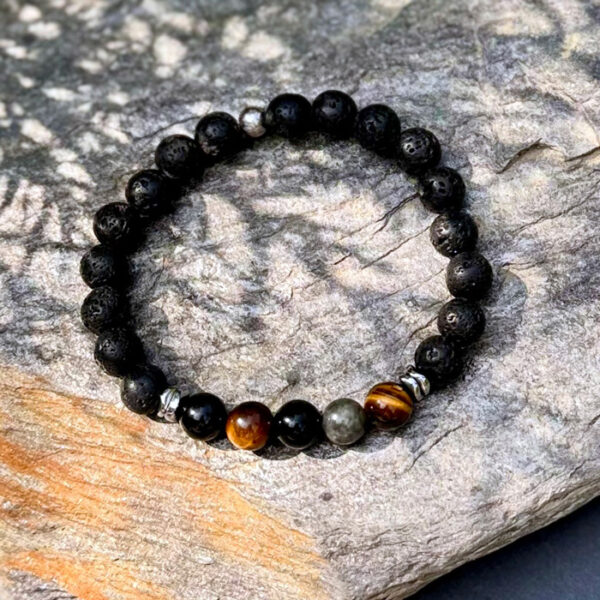 bracelet homme oeil tigre labradorite tourmaline obsidienne oeil celeste belle lune