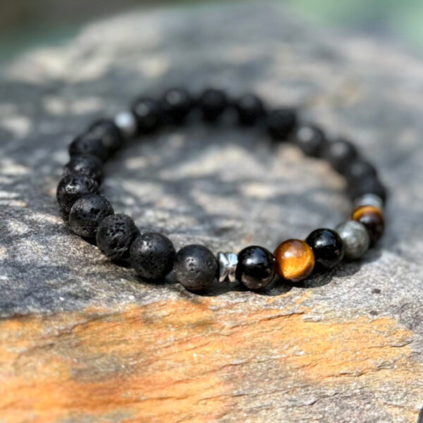 bracelet homme oeil tigre labradorite tourmaline obsidienne oeil celeste belle lune