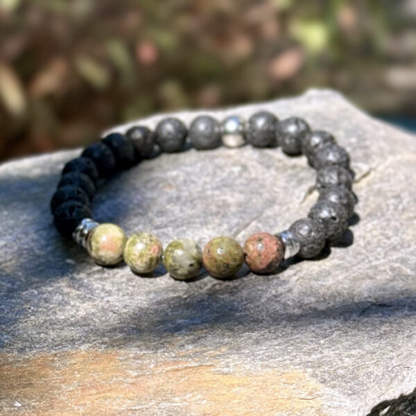 bracelet homme unakite belle de lune