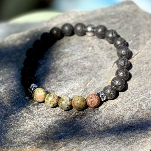 bracelet homme unakite belle de lune