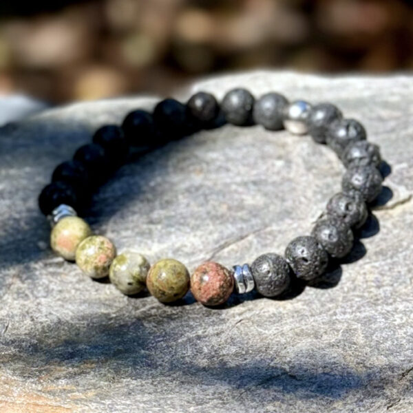 bracelet homme unakite belle de lune