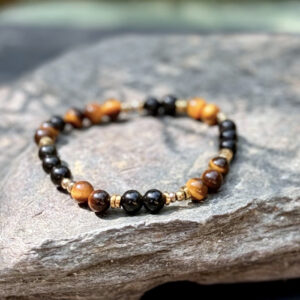 bracelet oeil tigre obsidienne belle de lune