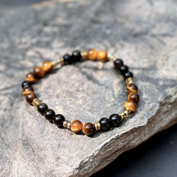 bracelet oeil tigre obsidienne belle de lune