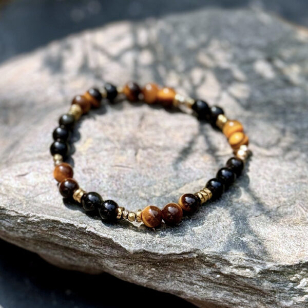 bracelet oeil tigre obsidienne belle de lune