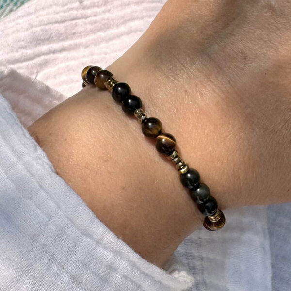 bracelet oeil tigre obsidienne belle de lune