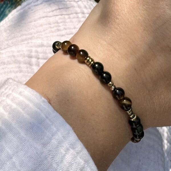 bracelet oeil tigre obsidienne belle de lune