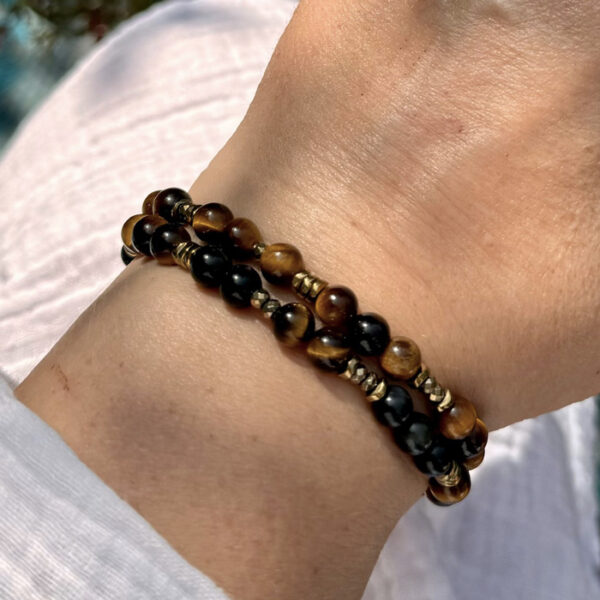 bracelet oeil tigre obsidienne belle de lune