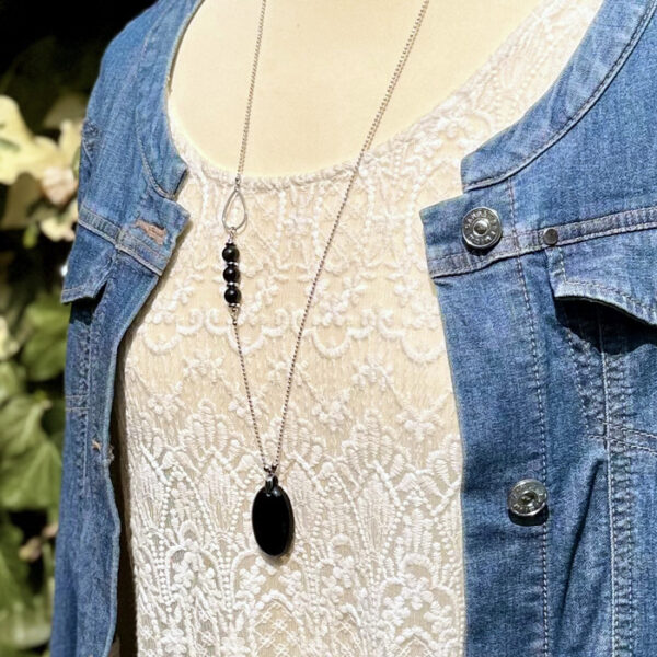 collier obsidienne belle de lune