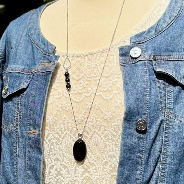 collier obsidienne belle de lune