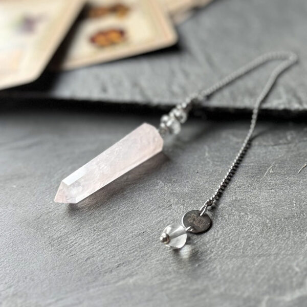 pendule divinatoire quartz rose belle lune