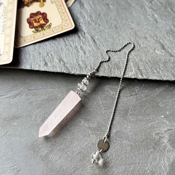 pendule divinatoire quartz rose belle lune