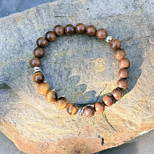 bracelet homme pierre naturelle œil tigre belle de lune