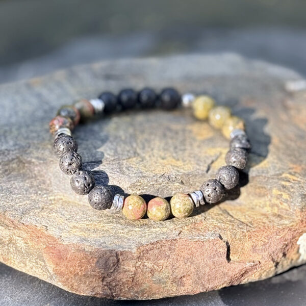 bracelet homme pierre naturelle unakite belle de lune