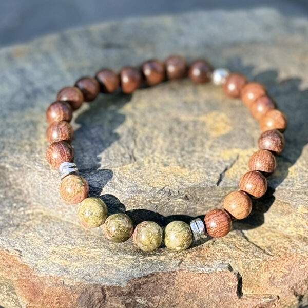 bracelet homme pierre naturelle unakite belle de lune