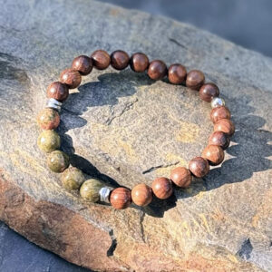 bracelet homme pierre naturelle unakite belle de lune