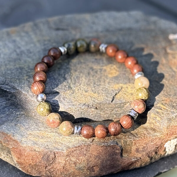 bracelet homme pierre naturelle unakite belle de lune