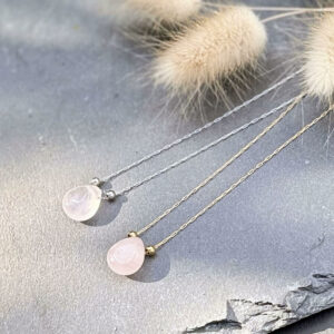 collier en quartz rose pierre naturelle Belle de lune